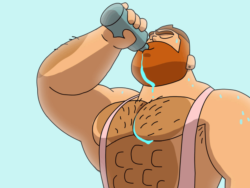 Jim drinking a beer