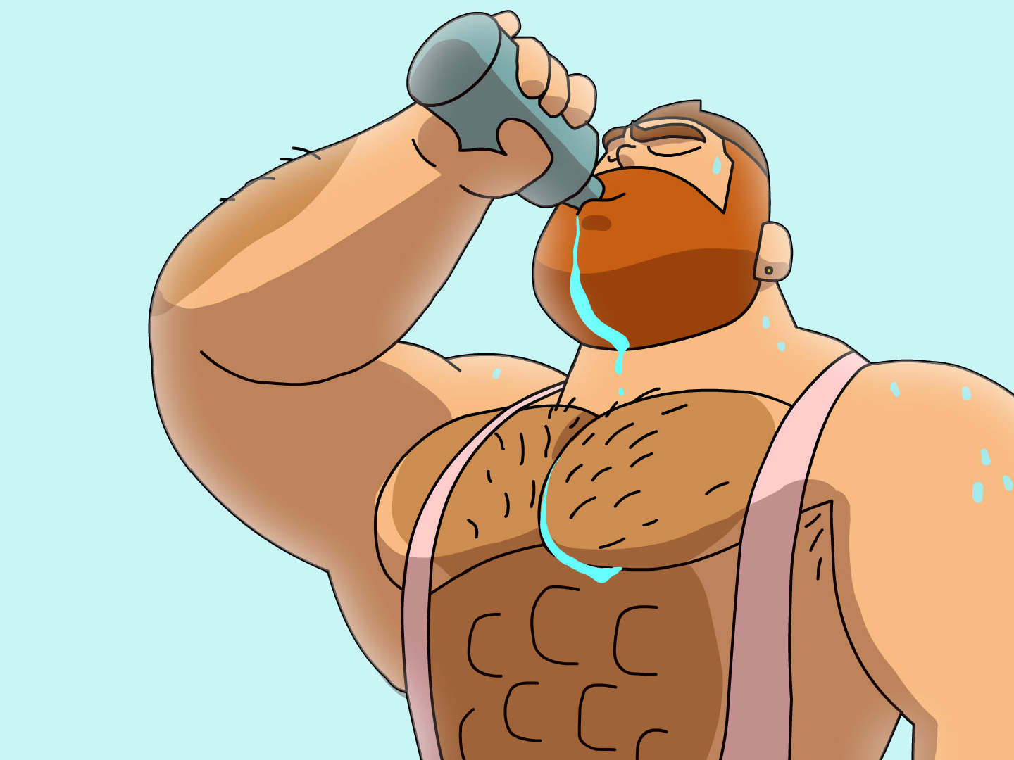 Jim drinking a beer