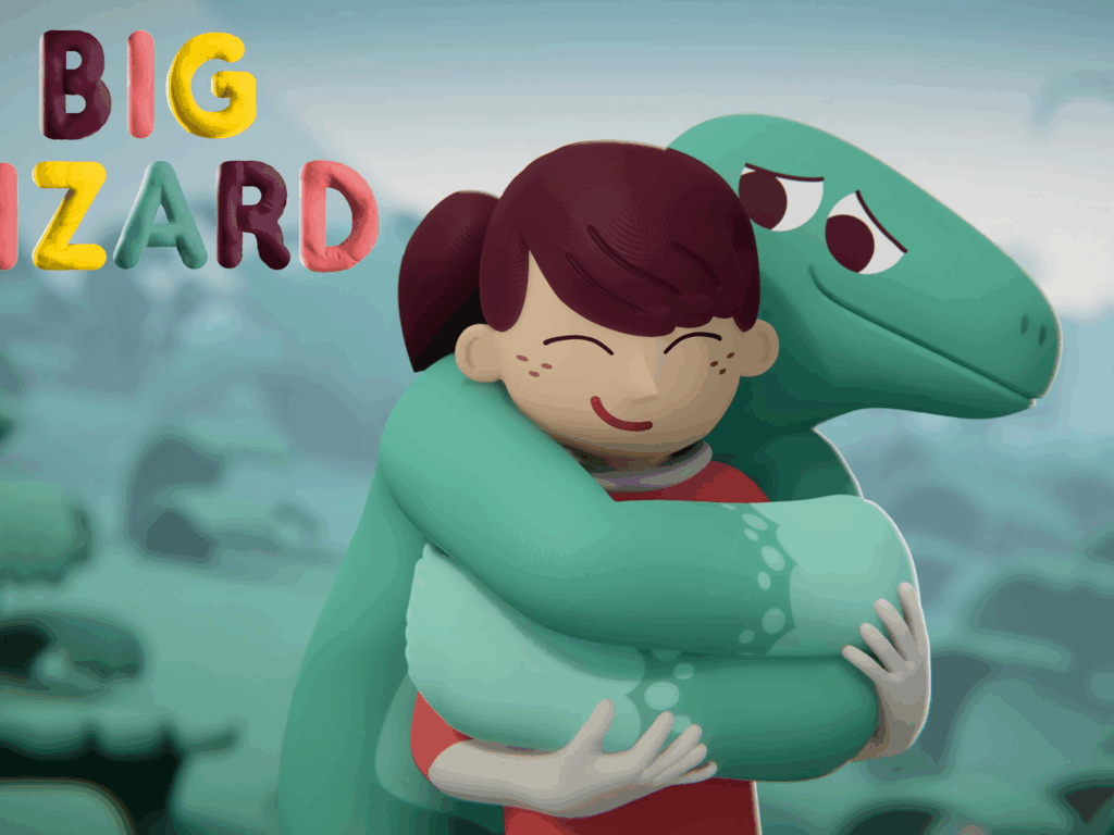 Cosima and Big Lizard hugging