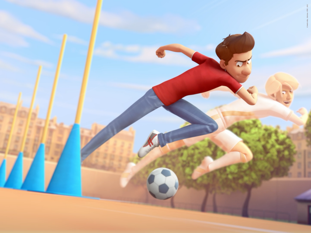 Louca and Nathan playing Football